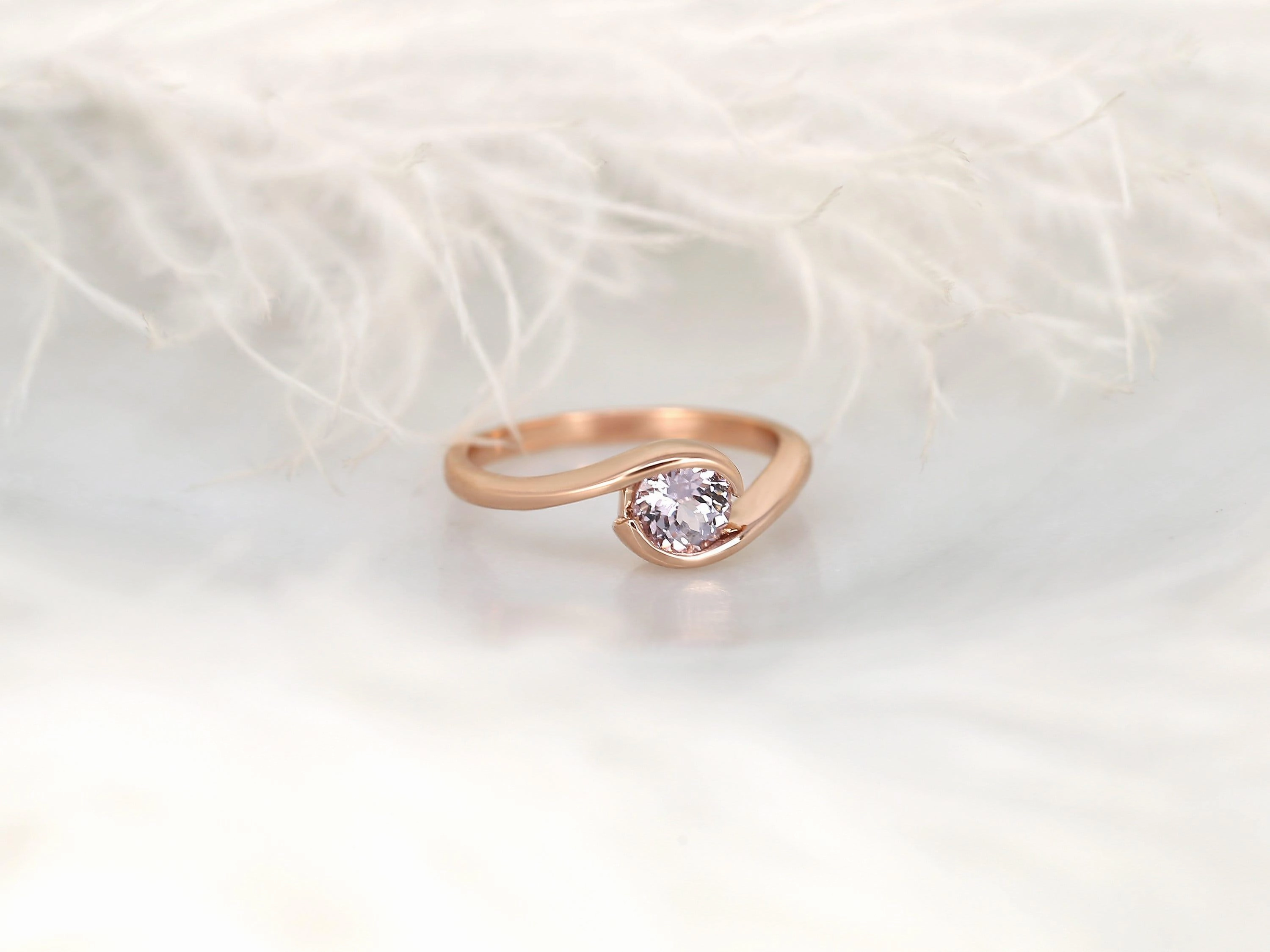 0.76ct Petite Vadim 14kt Rose Gold Blush Sapphire Bypass Ring