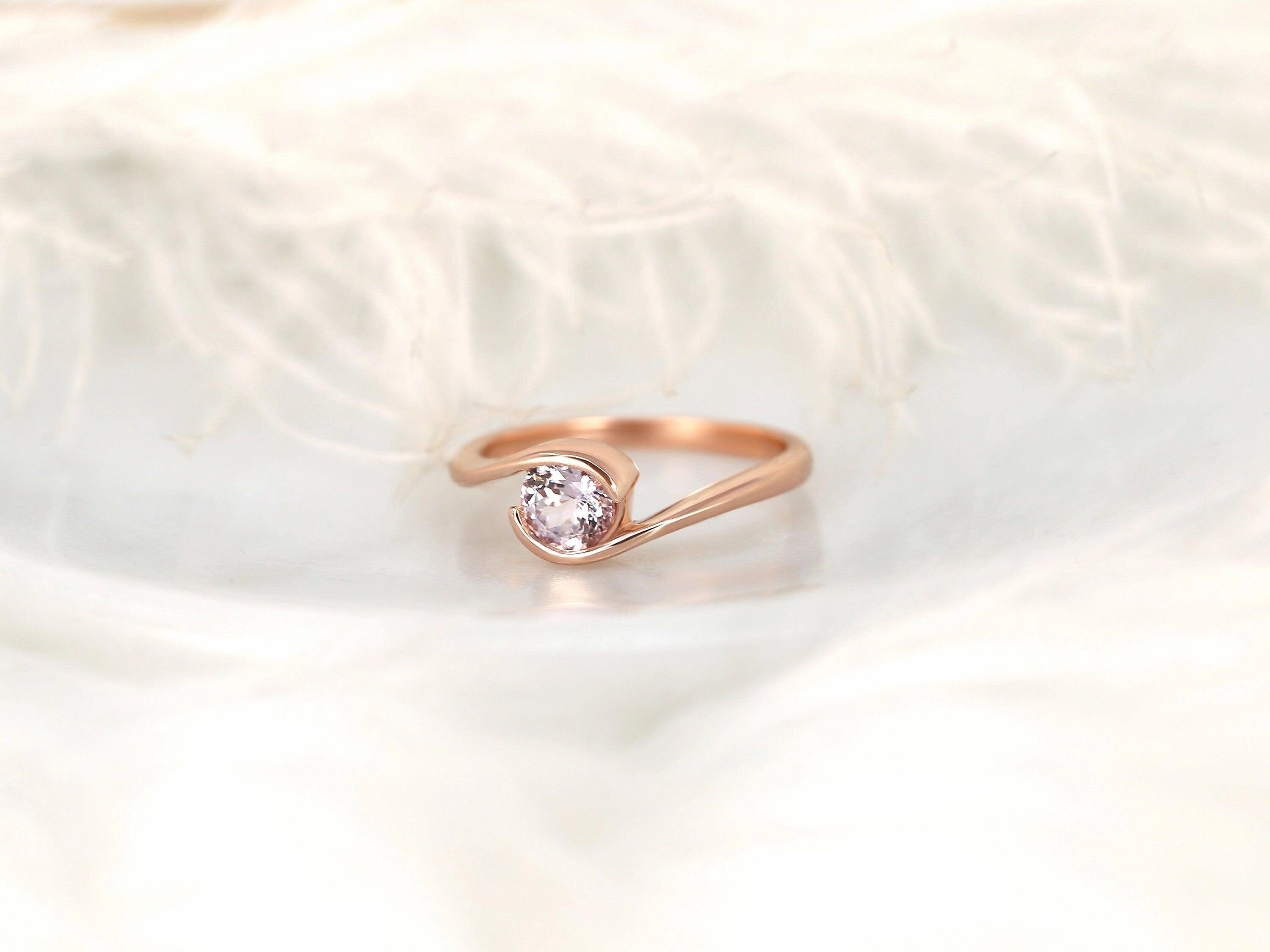 0.76ct Petite Vadim 14kt Rose Gold Blush Sapphire Bypass Ring