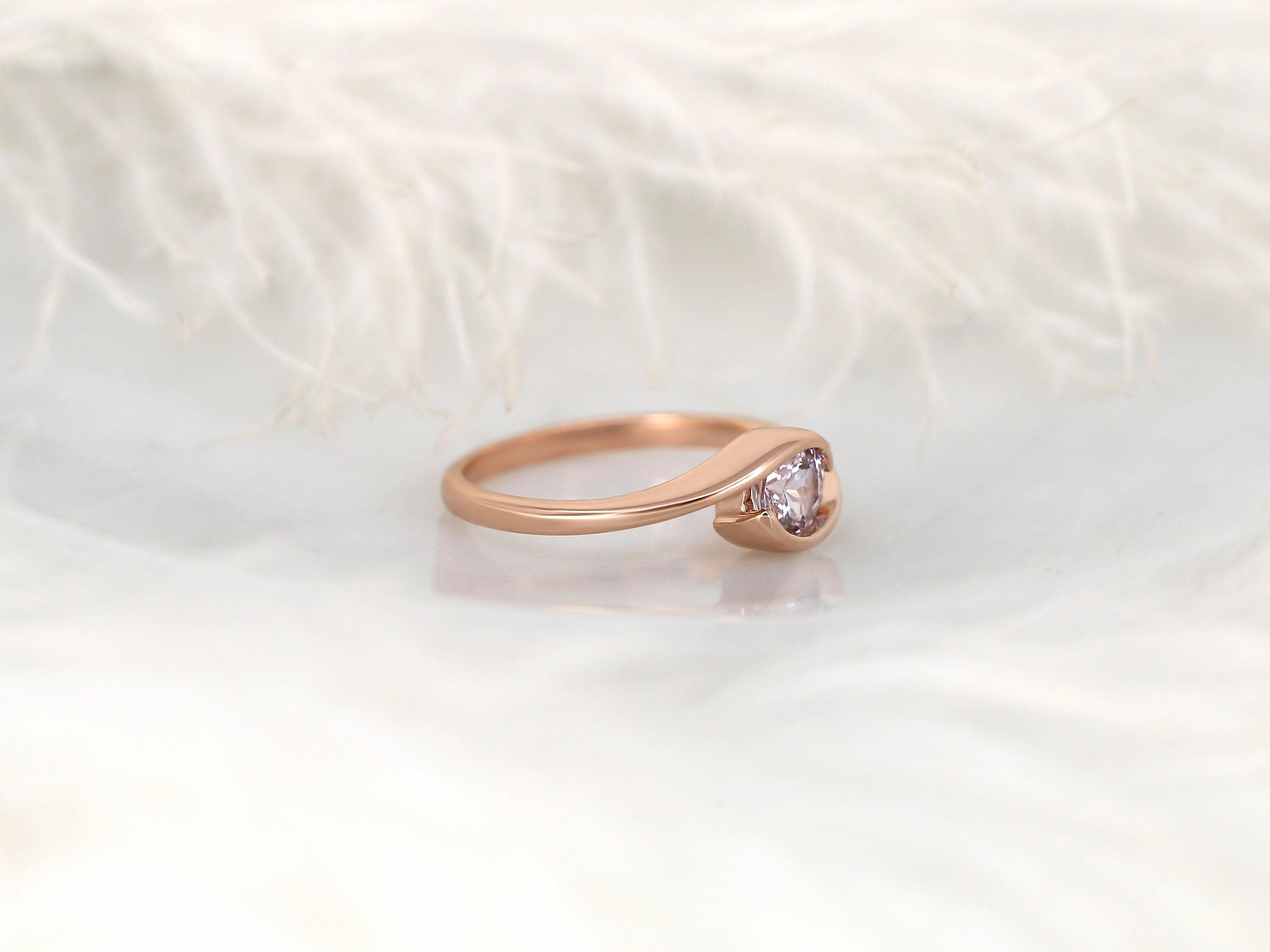 0.76ct Petite Vadim 14kt Rose Gold Blush Sapphire Bypass Ring