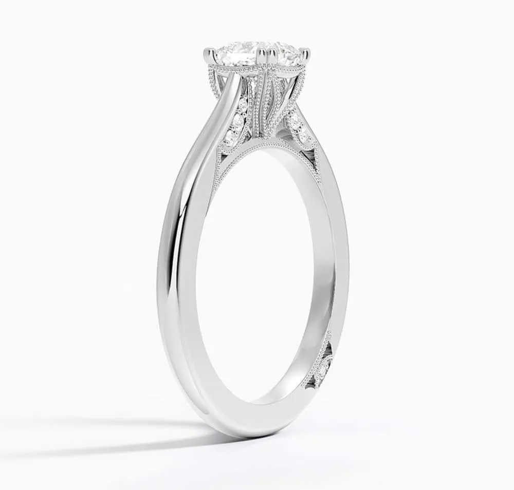 1-3 Carat Cushion Cut Solitaire VVS1 Colorless Moissanite Engagement & Promise Ring for Women, Bridal Set in 10K 14K 18K Solid Gold & 925 Sterling Silver