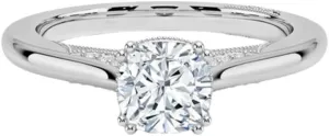 1-3 Carat Cushion Cut Solitaire VVS1 Colorless Moissanite Engagement & Promise Ring for Women, Bridal Set in 10K 14K 18K Solid Gold & 925 Sterling Silver