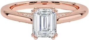 1-3 Carat Emerald Cut Solitaire VVS1 Colorless Moissanite Engagement & Promise Ring for Women, Bridal Set in 10K 14K 18K Solid Gold & 925 Sterling Silver