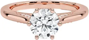 1-3 Carat Round Cut Solitaire VVS1 Colorless Moissanite Engagement & Promise Ring for Women, Bridal Set in 10K 14K 18K Solid Gold & 925 Sterling Silver
