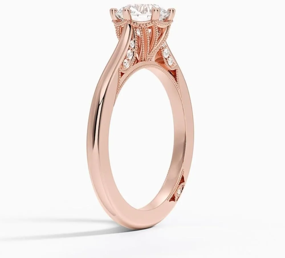 1-3 Carat Round Cut Solitaire VVS1 Colorless Moissanite Engagement & Promise Ring for Women, Bridal Set in 10K 14K 18K Solid Gold & 925 Sterling Silver