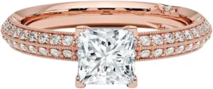 1 Carat-3 Carat Princess Vintage Halo VVS1 Colorless Moissanite Engagement & Promise Ring for Women, Tacori Bridal Set in 10K 14K 18K Solid Gold & 925 Sterling Silver