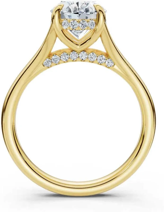 1 CT-5 CT Moissanite Engagement Ring Colorless 10K 14K 18K Gold, 925 Sterling Silver Split Solitaire Bridal Wedding Ring for Women Proposal Anniversary Promise Ring