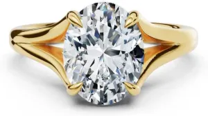 1 CT-5 CT Moissanite Engagement Ring Colorless 10K 14K 18K Gold, 925 Sterling Silver Split Solitaire Bridal Wedding Ring for Women Proposal Anniversary Promise Ring