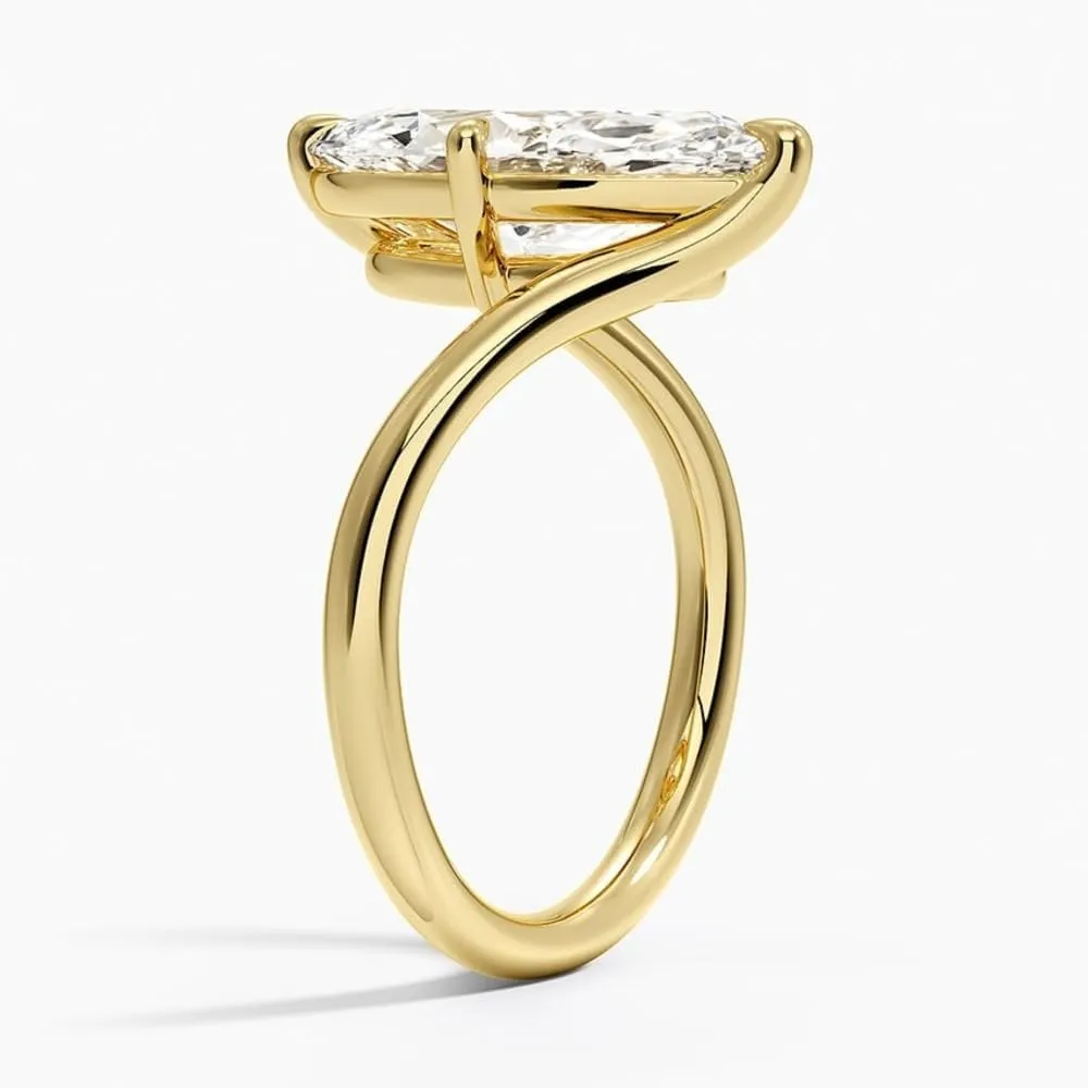 1 CT-5 CT Moissanite Ring Colorless 10K 14K 18K Solid Gold & 925 Sterling Silver Sculptural Solitaire Moissanite Engagement Ring Independence Day Gift for Women
