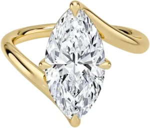 1 CT-5 CT Moissanite Ring Colorless 10K 14K 18K Solid Gold & 925 Sterling Silver Sculptural Solitaire Moissanite Engagement Ring Independence Day Gift for Women