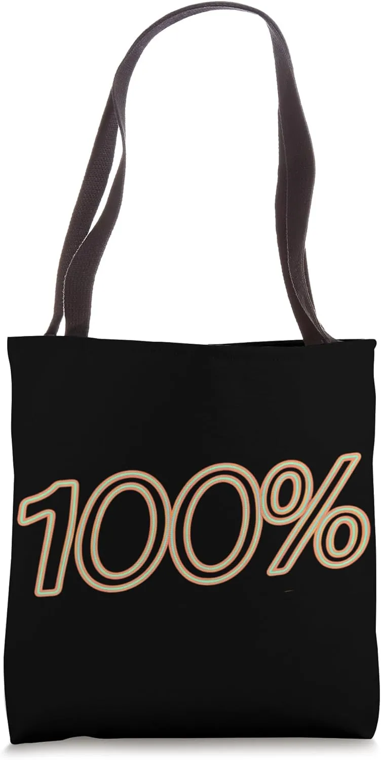 100% 100 Bold Percentage Sign Design For Adults Tote Bag