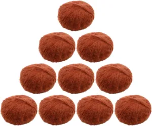 10pcs 250g 8.1oz Soild Color Angola Amorous Mohair Crochet Wool Yarn for DIY Handmade Knitted Crochet Baby Sweater Scarf Shawl Scarf Fine Thread Clothes Yarn Caramel