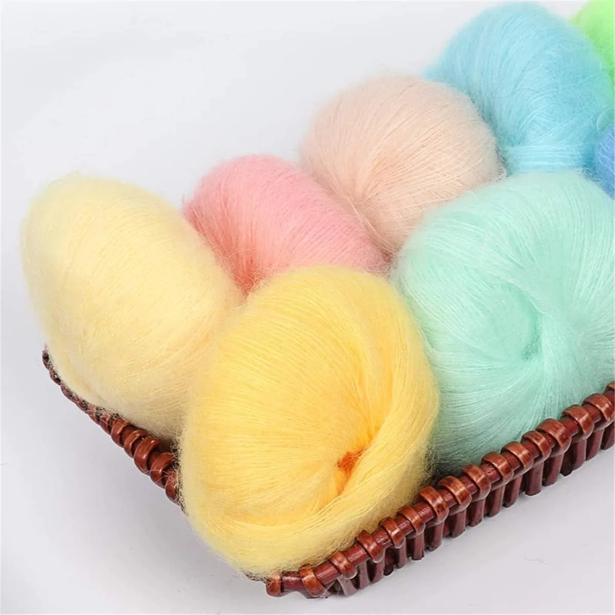 10pcs 250g 8.1oz Soild Color Angola Amorous Mohair Crochet Wool Yarn for DIY Handmade Knitted Crochet Baby Sweater Scarf Shawl Scarf Fine Thread Clothes Yarn Caramel