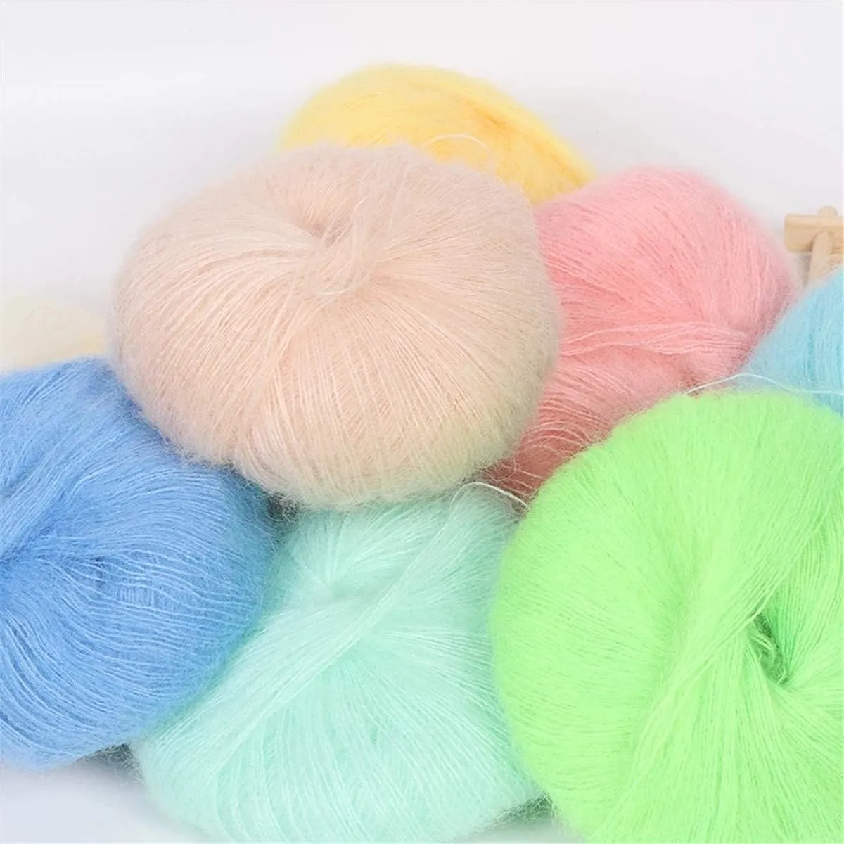 10pcs 250g 8.1oz Soild Color Angola Amorous Mohair Crochet Wool Yarn for DIY Handmade Knitted Crochet Baby Sweater Scarf Shawl Scarf Fine Thread Clothes Yarn Caramel