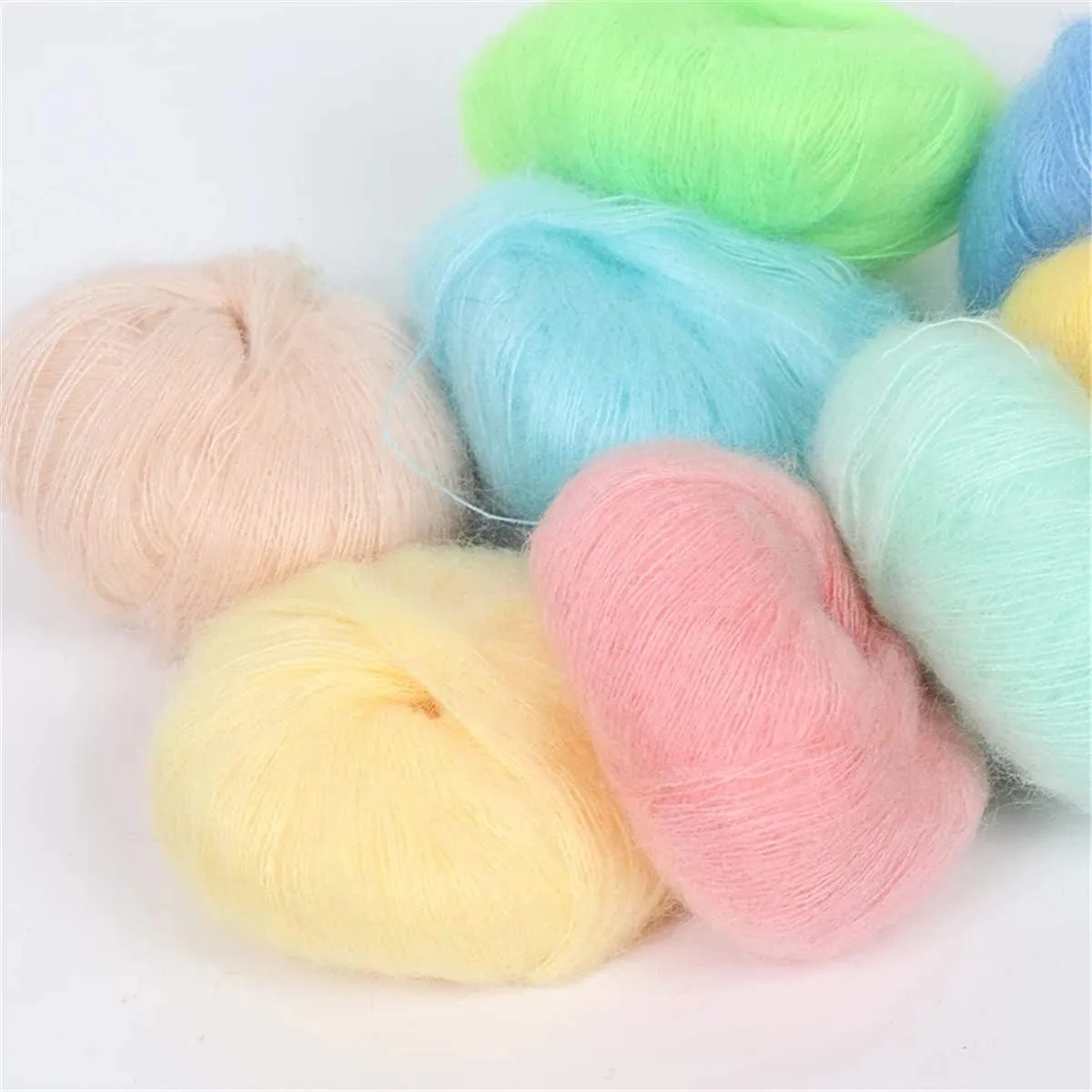 10pcs 250g 8.1oz Soild Color Angola Amorous Mohair Crochet Wool Yarn for DIY Handmade Knitted Crochet Baby Sweater Scarf Shawl Scarf Fine Thread Clothes Yarn Caramel