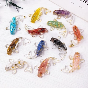12pcs Goldfish Inner Crystal Stone Resin Decor for Home Fishes Statue Balancing Chakra Reiki Healing Crystal Statue Fishbowl Decoration Home Office Desktop Decoration Gift for Women Men