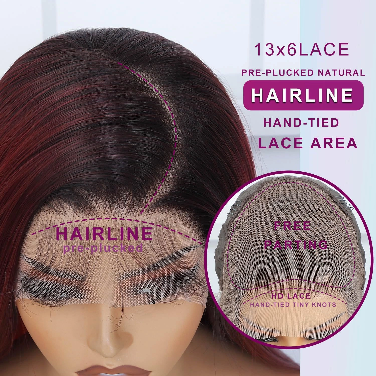 13x6 Synthetic Lace Front Wig - Glueless Ready to Wear 26" Pink Wigs for Black Women, Pre-Plucked Baby Hair Heat-Resistant Ombre Hot Pink Wig for Daily Party
