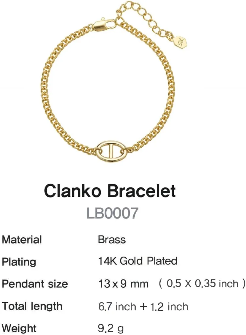 14K Gold Plated Dainty Layered Anchor Chain Bracelet for Women – Adjustable Minimalist Pendant Jewelry, Trendy Fashion Gift | Star & Anchor Bracelet