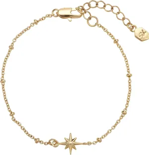 14K Gold Plated Dainty Layered Anchor Chain Bracelet for Women – Adjustable Minimalist Pendant Jewelry, Trendy Fashion Gift | Star & Anchor Bracelet