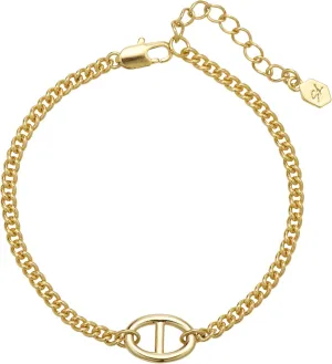 14K Gold Plated Dainty Layered Anchor Chain Bracelet for Women – Adjustable Minimalist Pendant Jewelry, Trendy Fashion Gift | Star & Anchor Bracelet