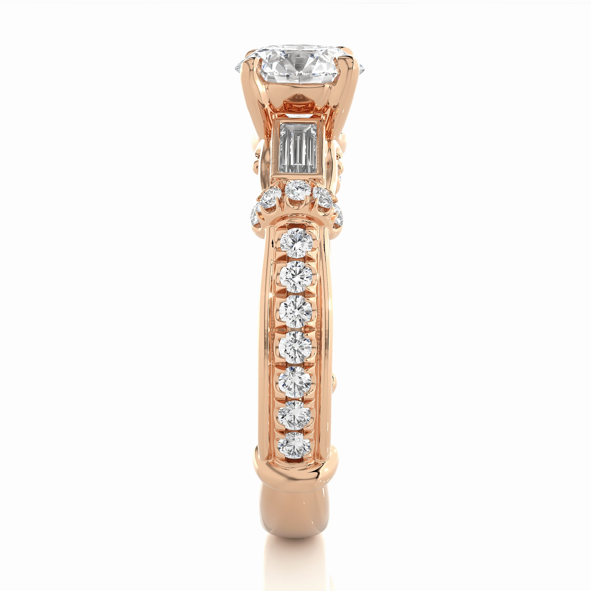14K rose gold ring with 1.5ct natural diamond