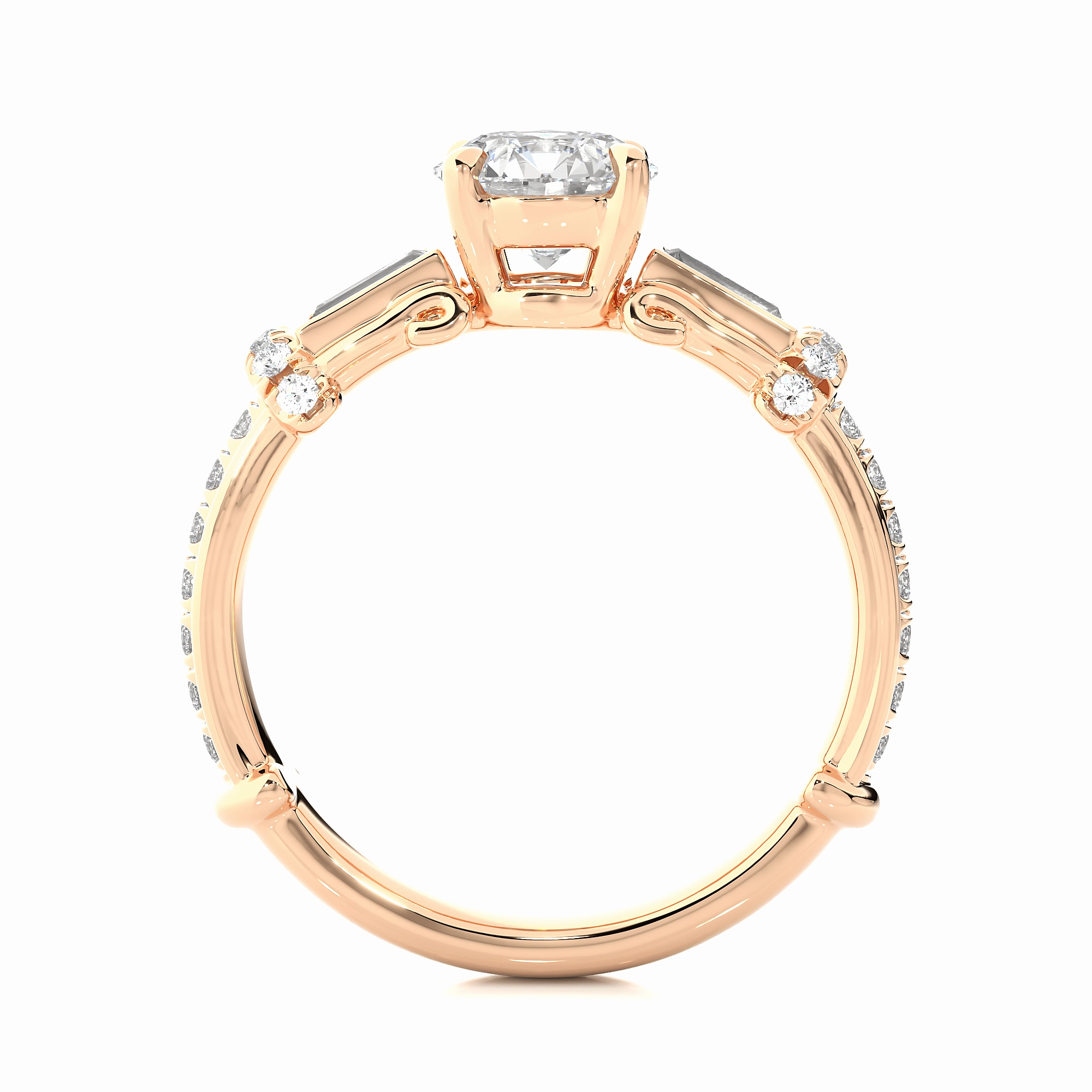 14K rose gold ring with 1.5ct natural diamond
