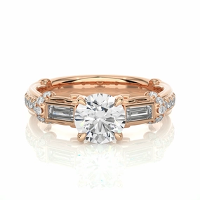 14K rose gold ring with 1.5ct natural diamond