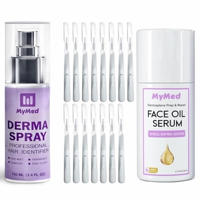 14R Dermaplane Razor with Hair Identifier Spray   Dermaplaning Oil with Squalane – Smooth Shave Bundle for Women Face, Sensitive Skin
