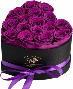 16-Piece Forever Roses in Heart Box,Preserved Rose Flowers,Birthday Gifts for Women Her Mothers Wife,100% Real Roses Last for 3 Years.Eternal Rose Gift Box for Valentines Christmas Mother's Day