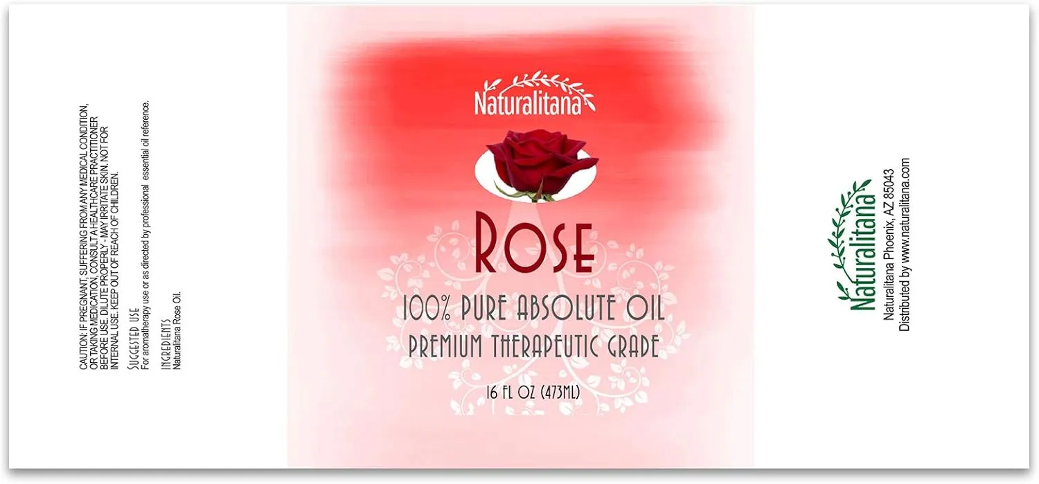 16oz Rose Essential Oil for Aromatherapy, Diffuser, Soap, Bath Bombs, Candle & Soap Making