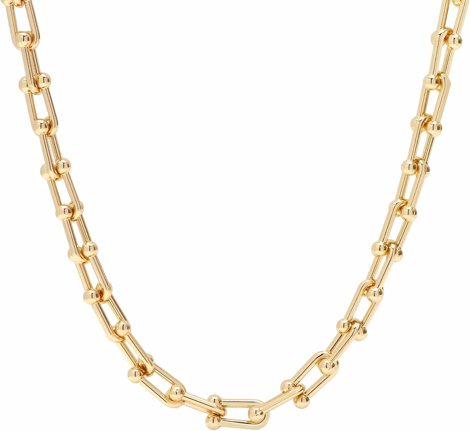 18K Gold Plated Dainty Cuban Choker Necklace Herringbone Snake Necklace Paperclip Chain Layered Necklaces for Women Jewelry