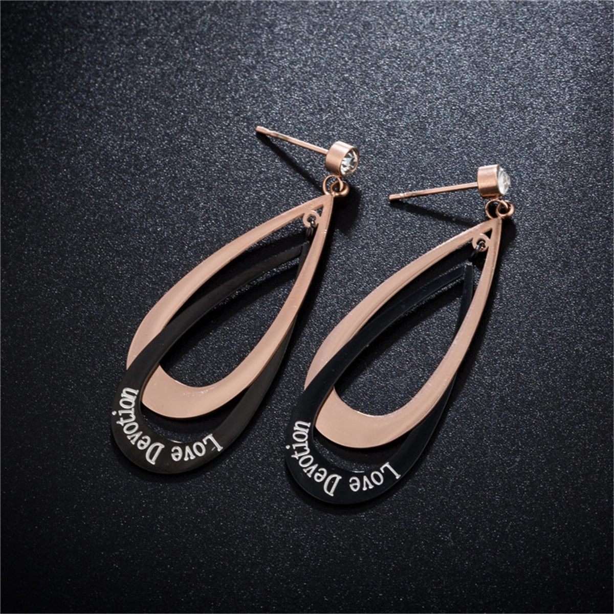 18K Rose Gold-Plated Interlocking Drop Earrings