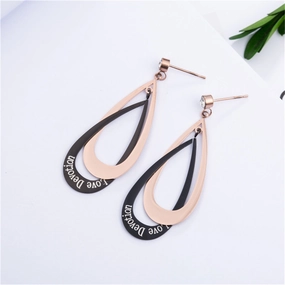 18K Rose Gold-Plated Interlocking Drop Earrings