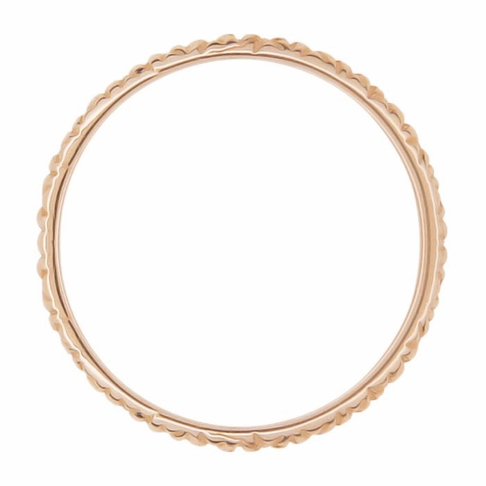 1950's Mid Century Geometric Carved 1.9mm Wide Thin Wedding Band in 14 Karat Rose Gold