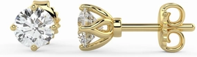 1/2 to 4 Carat Lab Grown Diamond Round Stud Earrings for Women I 14k Gold Earrings (G-H, VS1-VS2, 0.50 to 4.00 cttw) 4-Prong Brilliant Cut Diamond I Push Back Studs by Carbon Atelier