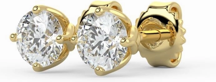1/2 to 4 Carat Lab Grown Diamond Round Stud Earrings for Women I 14k Gold Earrings (G-H, VS1-VS2, 0.50 to 4.00 cttw) 4-Prong Brilliant Cut Diamond I Push Back Studs by Carbon Atelier