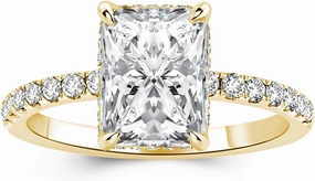 1.5 Carat Radiant Cut Moissanite Engagement Ring for Women, S925 Sterling Silver, D Color VVS1 Lab-Created Moissanite Promise Ring