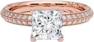 2 Carat Vintage Halo VVS1 Colorless Moissanite Engagement & Promise Ring for Women, Tacori Bridal Set in 10K 14K 18K Solid Gold & 925 Sterling Silver
