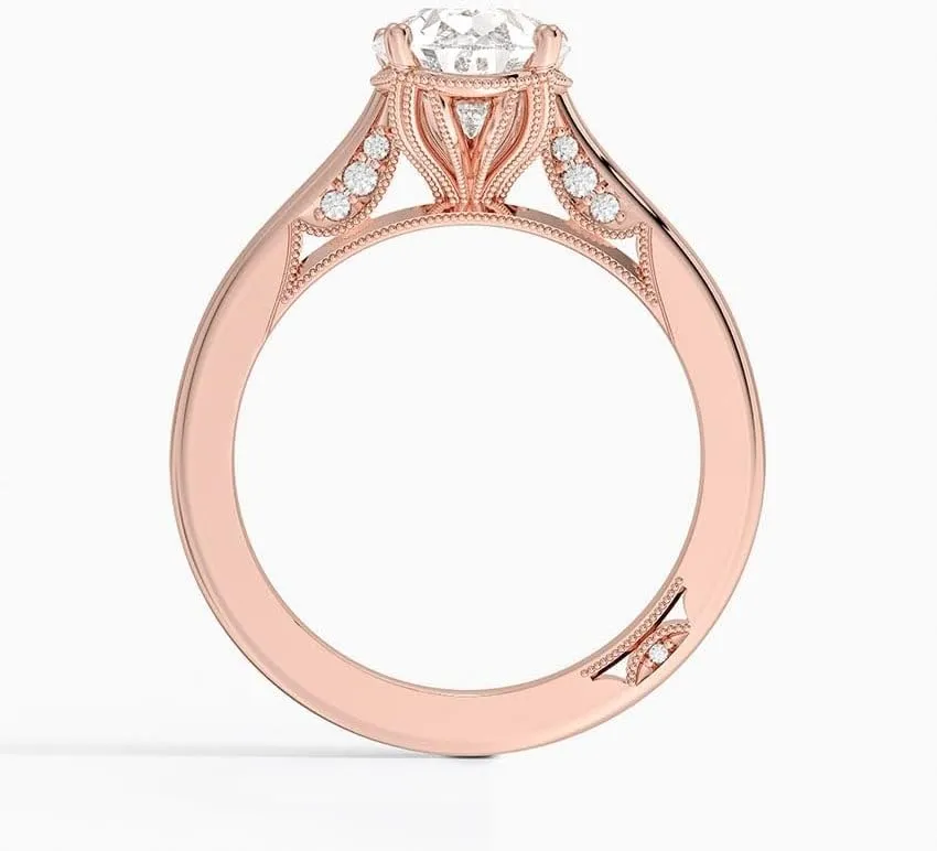 2 CT Pear Cut Cathedral Crown Moissanite Engagement Ring, Handmade Wedding Ring, Milgrain Tacori Promise Ring, Christmas Gift For Her In 10K/14K/18K Solid Gold & 925 Sterling Silver