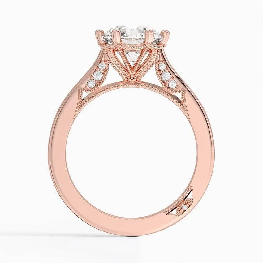 2 CT Round Cut Cathedral Crown Moissanite Engagement Ring, Handmade Wedding Ring, Milgrain Tacori Promise Ring, Christmas Gift For Her In 10K/14K/18K Solid Gold & 925 Sterling Silver