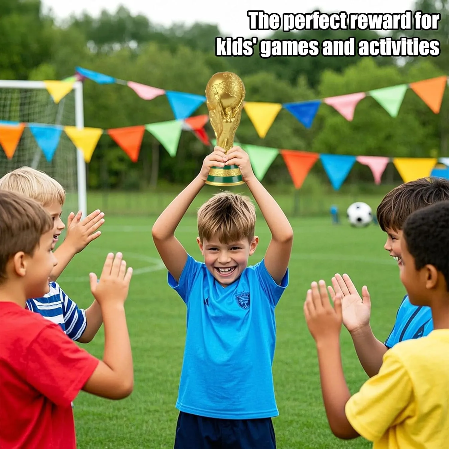 2022 World Cup Trophy Replica, Sports Fan Trophies Collection, Gold Resin Soccer Ball Trophy Desktop Decoration,5/8/10/14IN