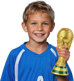 2022 World Cup Trophy Replica, Sports Fan Trophies Collection, Gold Resin Soccer Ball Trophy Desktop Decoration,5/8/10/14IN