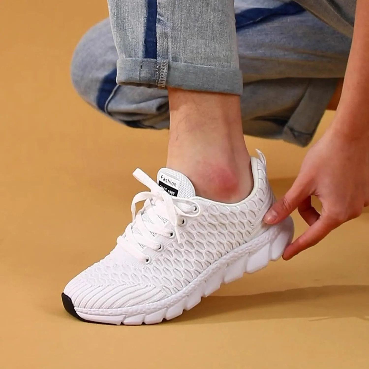 2025 Women Comfortable Casual Shoe Indoor/Outdoor Height Increase Slides Non-Slip Walking Footwear Breathable Slip-On Wedge Heel Shoes Summer Loafer Slippers Fashion Lace Up Run Sport Sneakers