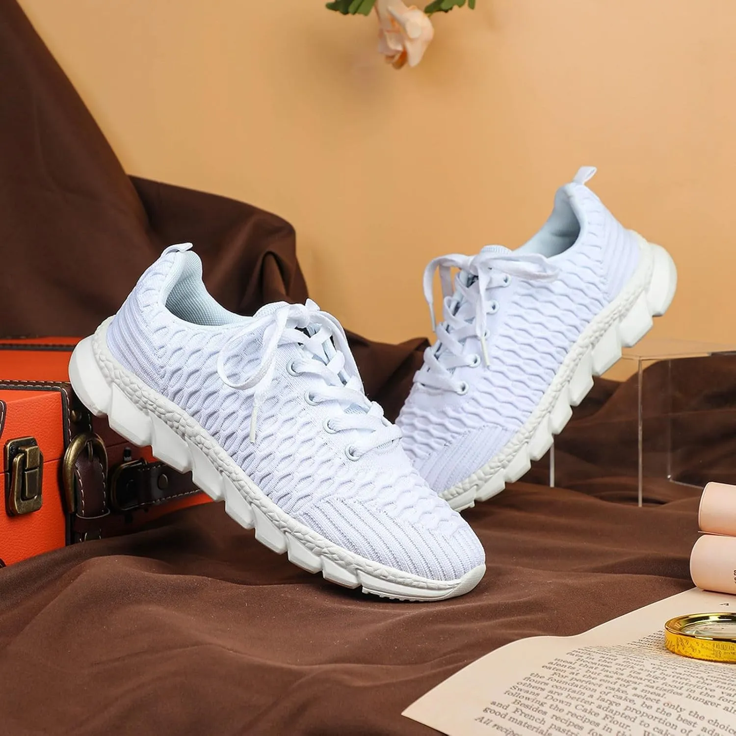 2025 Women Comfortable Casual Shoe Indoor/Outdoor Height Increase Slides Non-Slip Walking Footwear Breathable Slip-On Wedge Heel Shoes Summer Loafer Slippers Fashion Lace Up Run Sport Sneakers