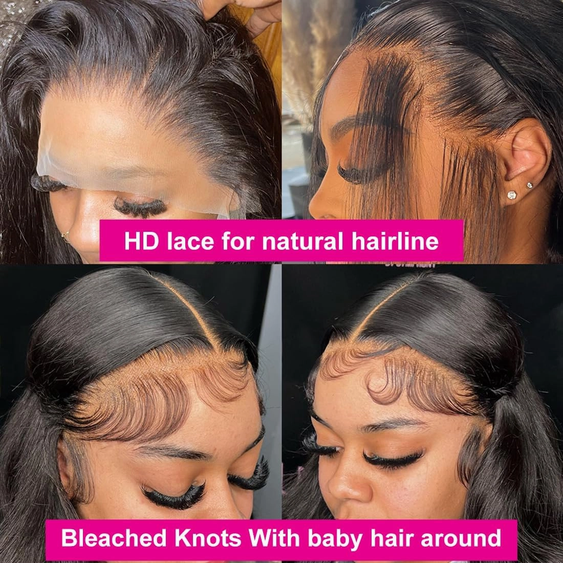 24 Inch Straight Frontal Wigs Human Hair 13x4 Lace Front Wigs Human Hair Straight 180% Glueless Lace Front Wigs human hair Pre Plucked Straight 13x4 HD Transparent Lace Wig