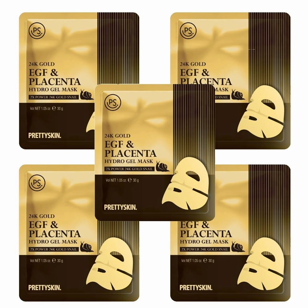 24K Gold Snail EGF & Placenta Hydrogel Mask Sheet (Pack of 5)
