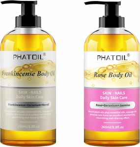 260 ml (8.8 fl.oz) Frankincense Body Oil and Rose Body Oil