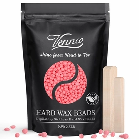 2.5lb Pink Rose Hard Wax Beads for Hair Removal - Gentle Hard Wax for Face, Bikini, and Brazilian Areas - Wax Refill for Full Body Professional Home Waxing