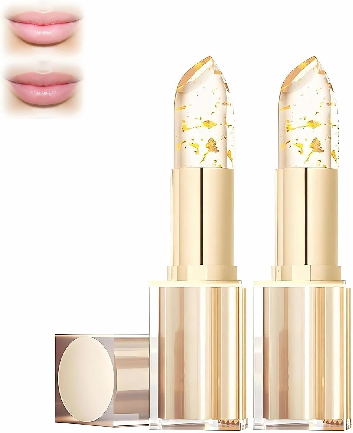 2PCS Transferproof Color Changing Lipstick,2026 Changing Lipstick Gold Foil for Women, Lipstick Gold Foil for Women Deep Nourishment(B)