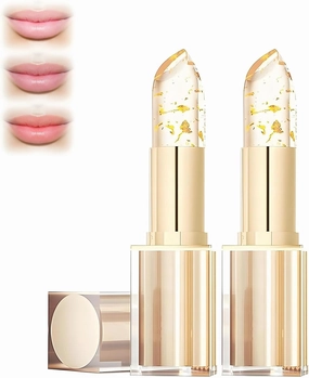 2PCS Transferproof Color Changing Lipstick, Color Changing Lipstick Gold Foil for Women, Lipstick Gold Foil for Women Deep Nourishment(B)