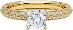 3 Carat Vintage Halo VVS1 Colorless Moissanite Engagement & Promise Ring for Women, Tacori Bridal Set in 10K 14K 18K Solid Gold & 925 Sterling Silver